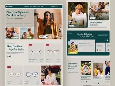 LuxeVision - Landing Page app design eye glasses glasses landing page ui ux website