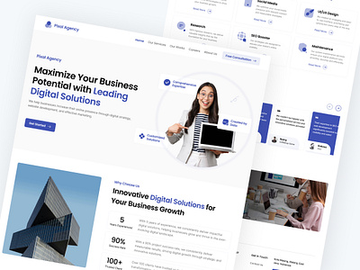 Digital Agency UI Kit Landing Page company company profile corporate digital agency hero landing page ui uiux web website
