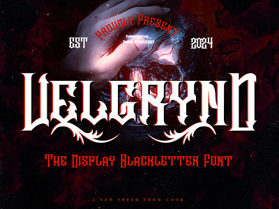 Velgrynd – Display Blackletter Font apparel blackletter dark decorative design display english font gothic halloween horror illustration modern new old retro typeface typography vintage web