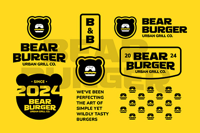 Bear Burger Logo Concept app bear branding burger design food graphic design identity logo mascot minimalist pictorial restaurant visual