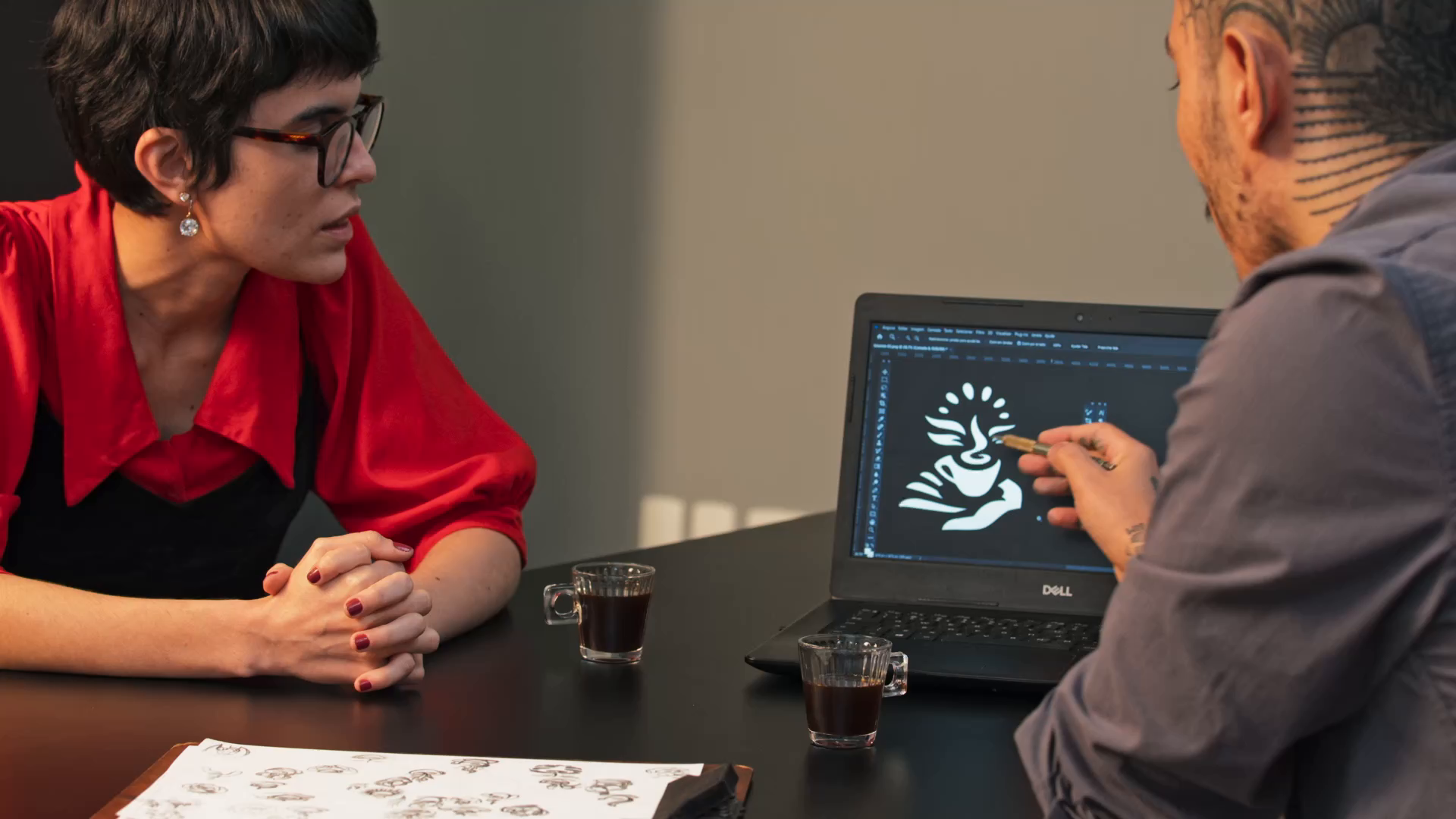 Example of Logo Design Creation   Sketch To Vector