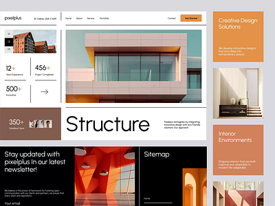 pixelplus : Architect Studio - Website Landing Page animation architecture branding clean design design agency graphic design home page interaction design landing page minimalist modern design motion graphics typography ui ux visual branding web design website website animation website design