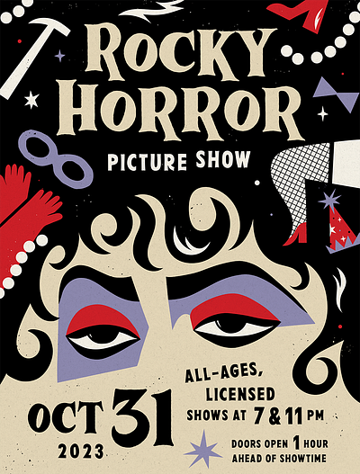 Rocky Horror Screening Poster art design graphic graphic design illustration typography