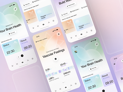 Mental Health Mobile App depression graphic design health journal healthylifestyle meditation mental mental care mental health mindfulness mobile app mobile design mood tracker motivation self care startup stress tracker treatment ui ux virtual care wellness