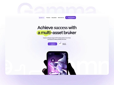 Gamma - Broker Platform banking broker platform crypto trading defi landing defi website financial fintech fintech platform fintech website design ico landing page payment system polkadot revolut saas startup token trading trading website website