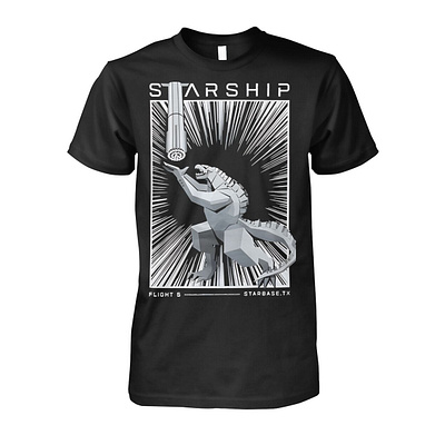 Starship Flight 5 Shirt design illustration