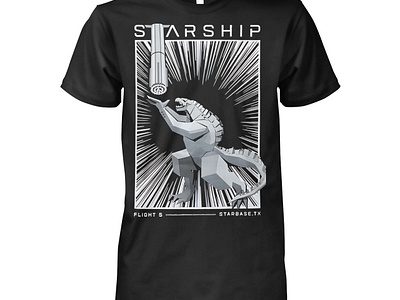 Starship Flight 5 Shirt design illustration