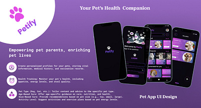 Petify appuiux graphic design mobile app pet app uiux design pet health petify pets