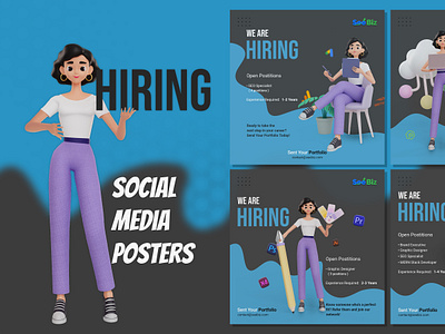 Creative Hiring Post Design 3d colorpalette creative design graphic design hiring hiringdesign inspiration jobboard jobposting jobsearch professional recruitment typography