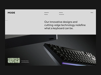 Minimalist concept for a keyboard company. UI / UX editorial editorial grid hero keyboard mechanical keyboard minimal minimal layout navigation swiss swiss grid typography ui ux webdesign website