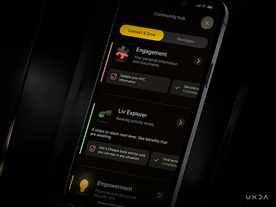 Injecting Style into Dubai's Digital Banking app design banking community hub cx dark ui dashboard design dubai emirates finance financial fintech liv liv bank uae ui user experience user interface ux ux design