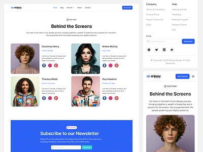 Enjooy - Team Member Landing clean design enjooy enjooy design enjooy design system landing page member member landing simple design team team landing team member uiux web design