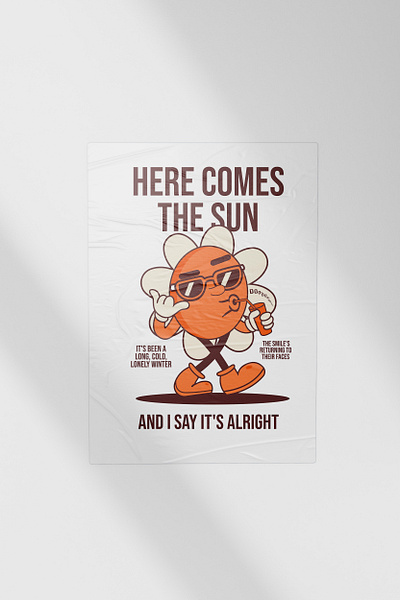 Here Comes The Sun Retro Art art digitalart illustration illustratorart retro retroart