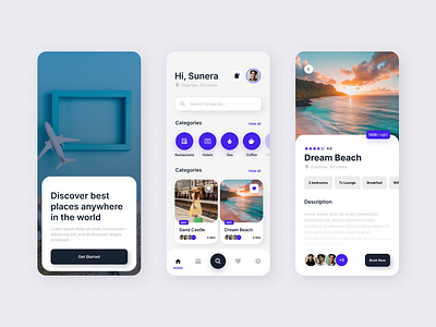 Travel Mobile App Design app branding design graphic design logo ui ux ux design