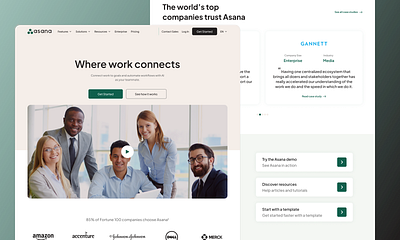 Asana home page redesign 3d animation asana branding design graphic design illustration landing landing page logo soft ui dashboard react ui ux web website