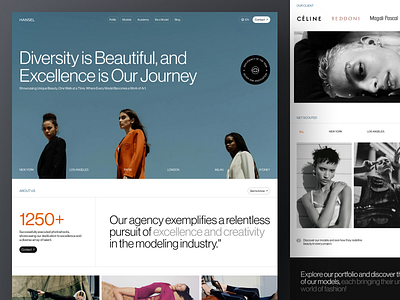 Hansel landing page agency exploration landing page model modeling models ui ui design ux ux design web web design website
