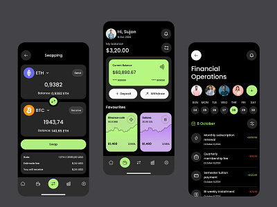 Banking app design app bank banking banking app blockchain app crypto payments crypto wallet exchange crypto finance financial interactions mobile mobile app mobile bank mobile banking app design mobile design oripio trading app ui design wallet app design