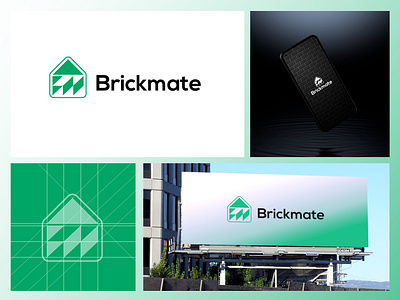 Brickmate"Modern Real estate logo brandidentity design brick building house logo logo brandidentity logo branding logo design logo designer logo mark logo type logo symble property real estate real estate logo