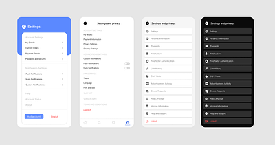 Settings Page Design app application creative design dribble page settings ui uiux ux