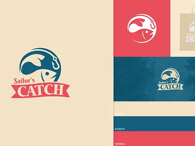 Sailor's Catch Logo branding font graphic design illustration lettering logo logomark minimal minimalist mockups sailors catch typography