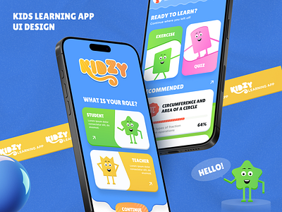 Kidzy : Kids Learning App 2024 3d animation app design branding colors dailyui design graphic design illustration inspiration logo motion graphics photoshop product design trending ui uidesign userinterface ux