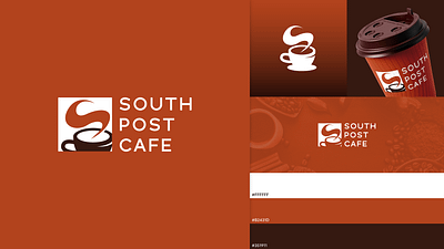 South Post Cafe Logo branding font graphic design illustration lettering logo logomark minimal minimalist mockups south post cafe typography