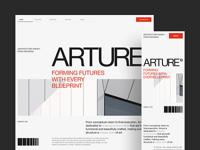 Arture - Architecture Agency Website agency architecture clean design landing page ui user interface ux web design website