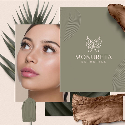 MONUERTA ESTHETICS ad logo beauty brand branding butterfly cosmetic beauty design esthetics graphic design logo logo luxury logo monuerta medical skin care spa vector