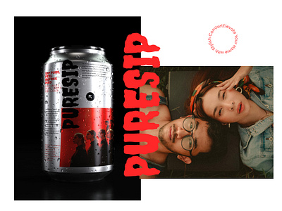 PureSip beverage brand branding figma uiux