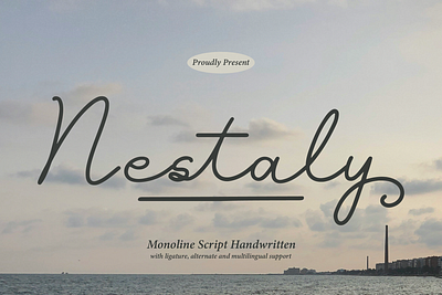 Nestaly | Monoline Script Handwritten fancy