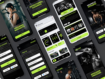 Fitness App UI Design | Onboarding, Dashboard & Workout. dashboard fitness graphic design gym home login onboarding signin signup ui workout