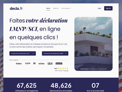 Online Property Declaration for LMNP/SCI branding building creative dekstop exploration figma homepage landing page layout minimalist modern portfolio property tools typography ui ux web website whitespace