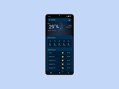 Daily UI Challenge # 24 - Weather Forecast View android branding daily challenge daily ui challenge 24 design figma figma design illustration iphone ui ui design uiux weather weather forecast view weather ui weather update