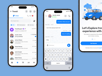 Ride Sharing Mobile App - Chatting 🚘 ai bike share booking app chat chatbot driving ios app ios design messaging minimal design mobile app ride ride app ride booking ride sharing rider trip uber ui ux