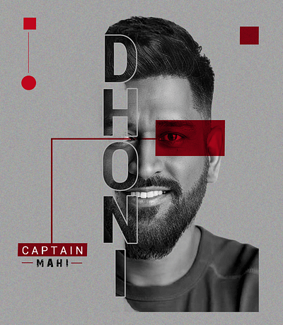 Captain Dhoni graphic design ui