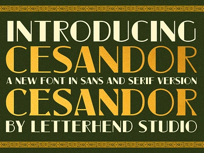 Cesandor Sans & Serif art deco freebies headline font modern font