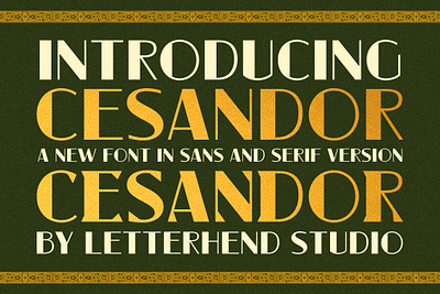 Cesandor Sans & Serif art deco freebies headline font modern font