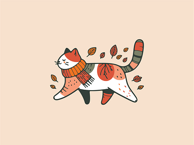 Autumn themed cute Kitty autumn graphic design kitty