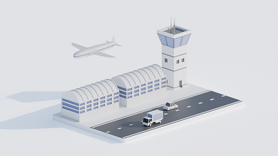 Airport 3D Illustration 3d 3d art 3d artwork 3d illustration 3d model 3d modeling aeroplane artwork building buisness car city company design graphic design illustration marketing marketing illustration road tower