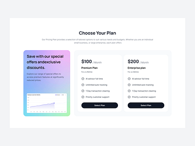 Pricing cards with graph image clean e commerce pricing minimalist price pricing card pricing page pricing table pricing website saas pricing service subscription plans ui uniqueness ux