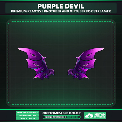 Vtuber Wing Purple Devil - Vtuber Accessories with Demonic theme purple demon