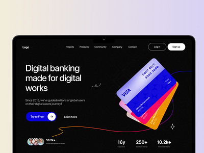 Digital banking website banking digital transformation digital wallet finance finance ux fintech hero section online banking payments product design ui ux web web design website design