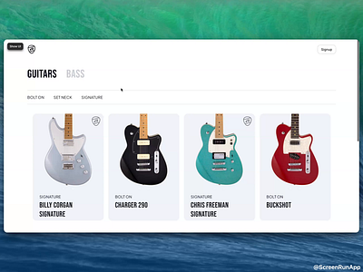 Guitar Store Hover Interaction animation framer guitar hover interaction microinteraction ui