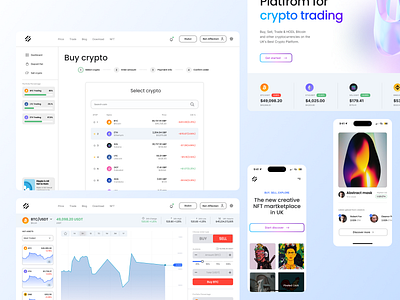 Crypto Trading & NFT platform | White theme crypto dapp defi landing nft trading ui web3 website white theme