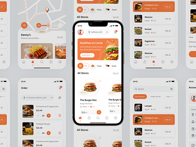 Food delivery - Mobile app app design delivery app delivery service food app food delivery app mobile mobile app mobile apps online food order