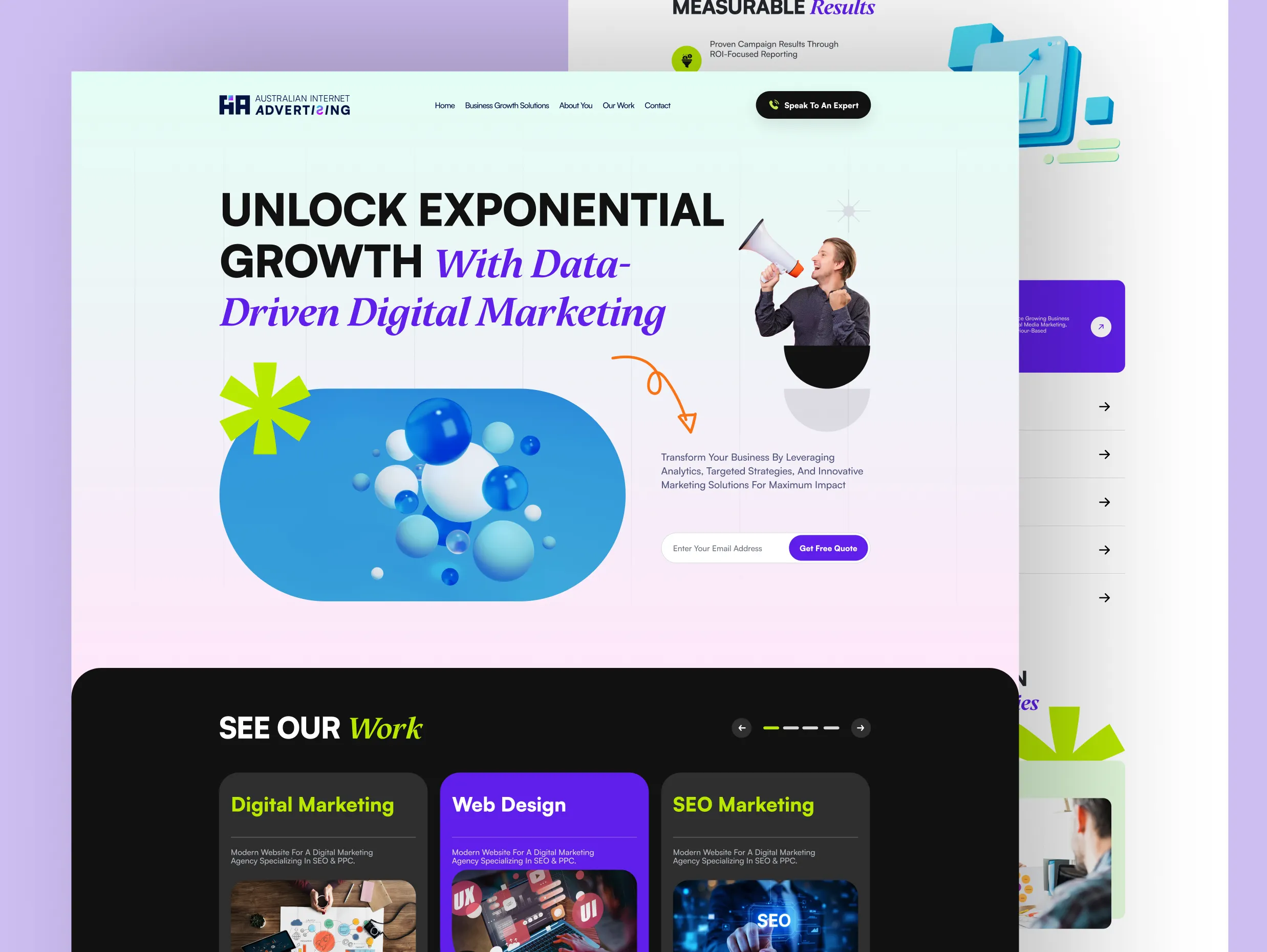 Agency Website Design graphic design landing page ui ux