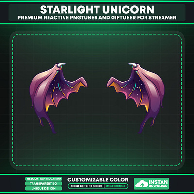 Vtuber Accessories Wings Starlight Unicorn unicorn accessories