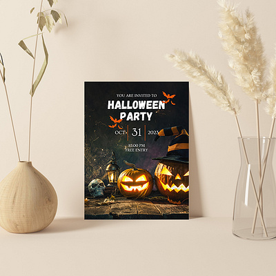 Spooky Halloween shiny invitation paper