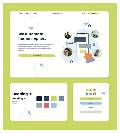 Replymate Landing Page branding landing page ui ux website design