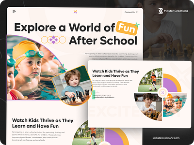 Kids Activities Website Design creative explore design interface landing page minimalist modern modern design ui web web design web design and development website design